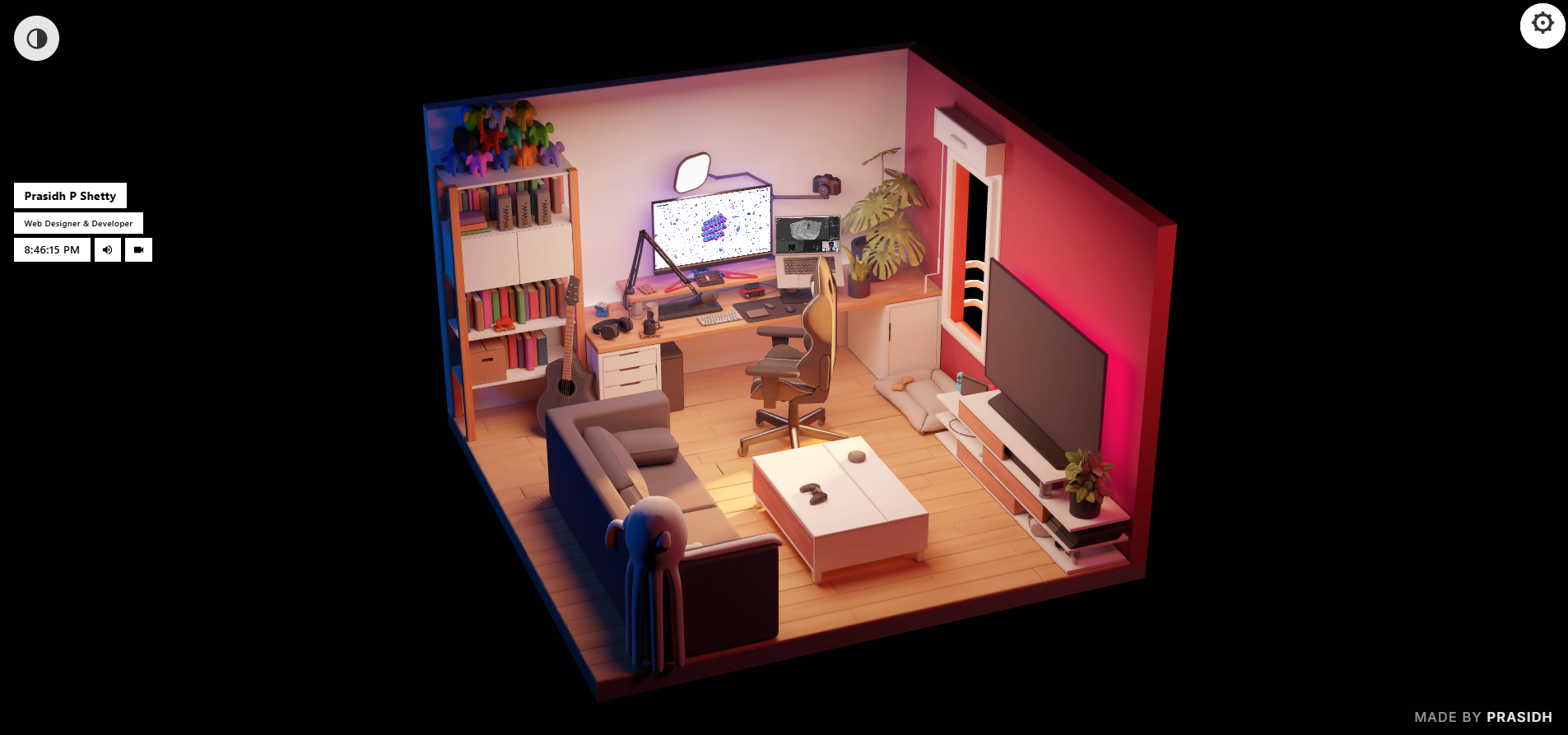 3D Room Portfolio Screenshot